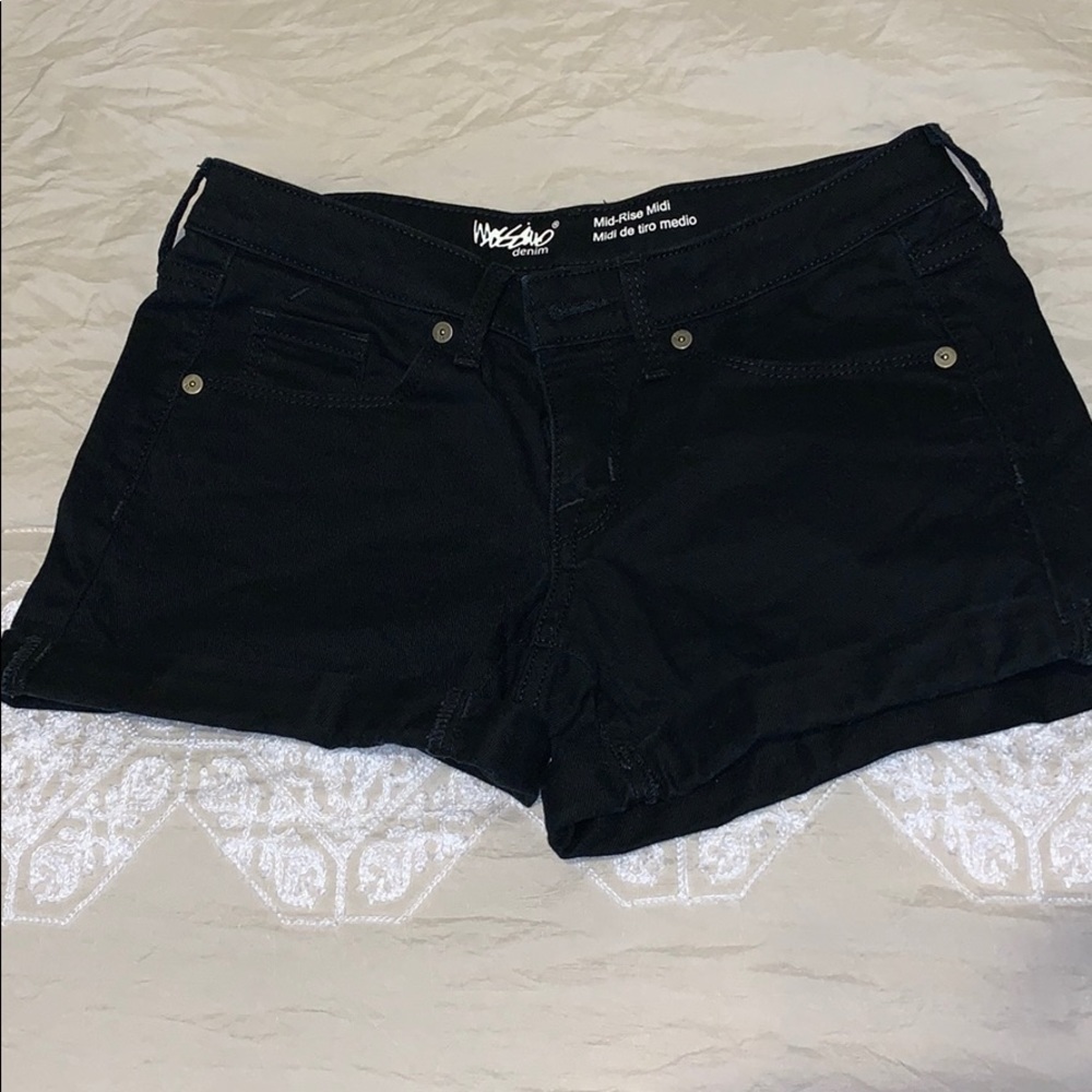 Black jean shorts